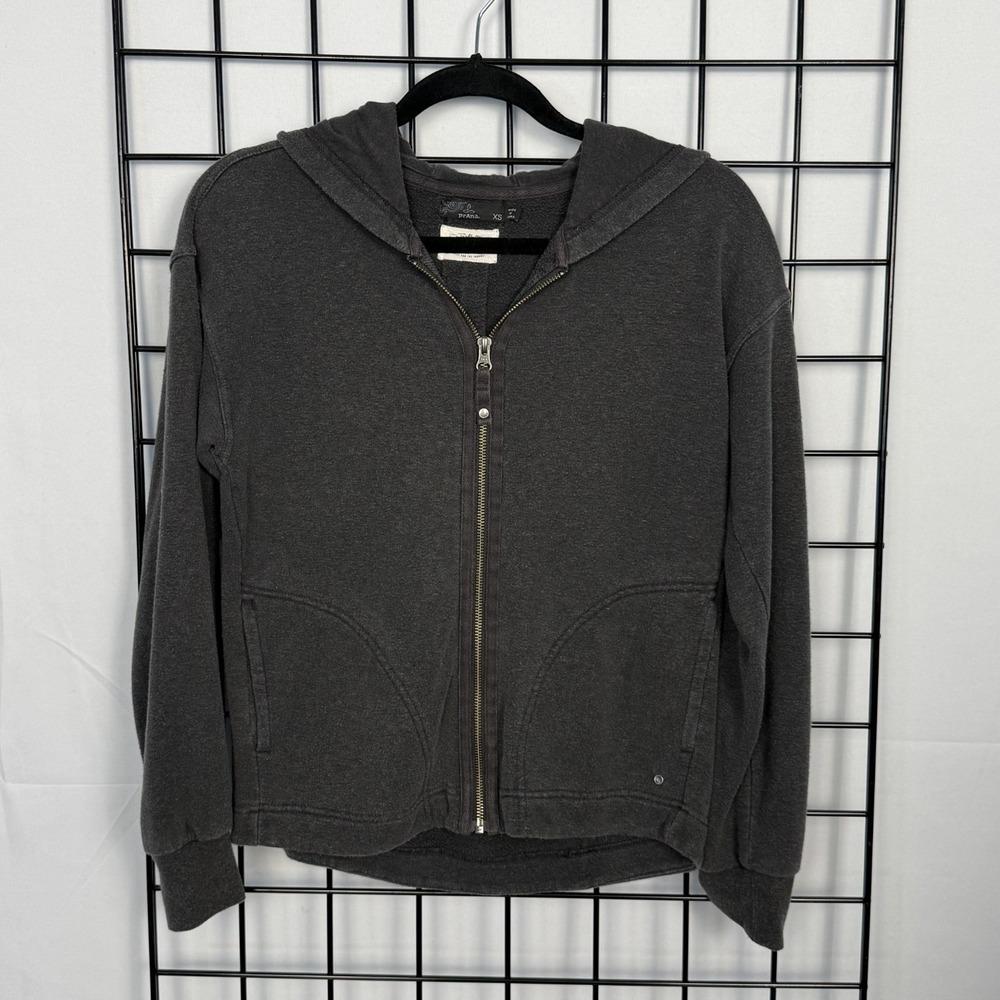 prAna‎ Full Zip Hoodie Womens XS Gray Outdoors Activewear Athleisure Sustainable